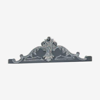 Old pediment of carbon furniture patina linen