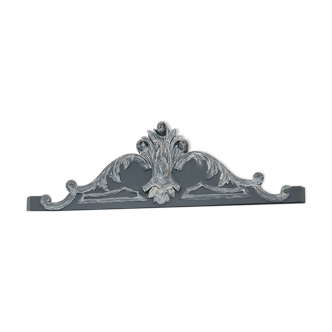 Old pediment of carbon furniture patina linen