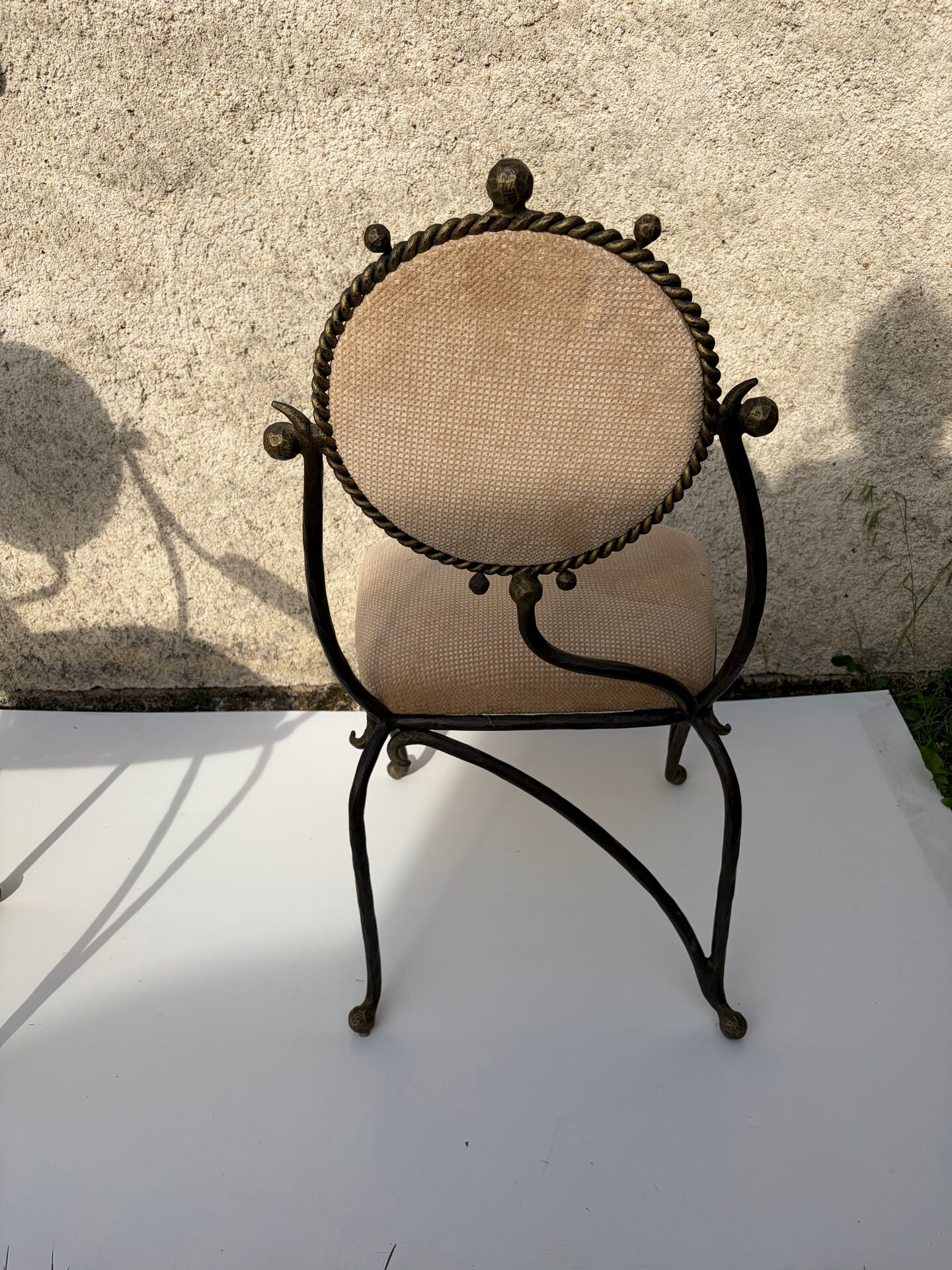 Vintage wrought iron chair design 80s/90s