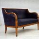 1950s, Danish art deco 2-seater sofa, ash wood, furniture velour.
