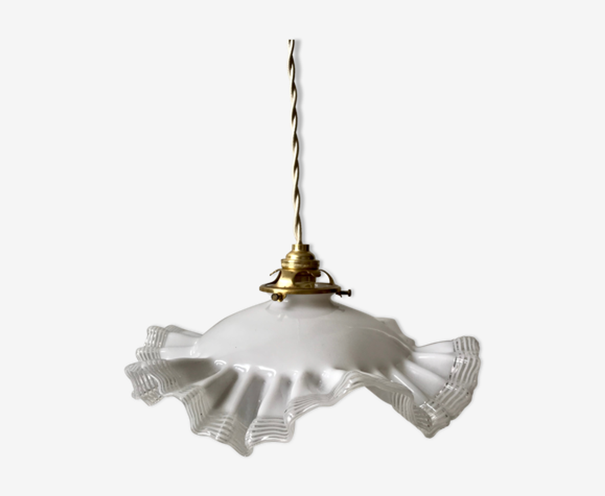 Opaline suspension in pleated glass 40s-50s