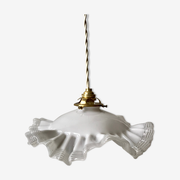 Opaline suspension in pleated glass 40s-50s