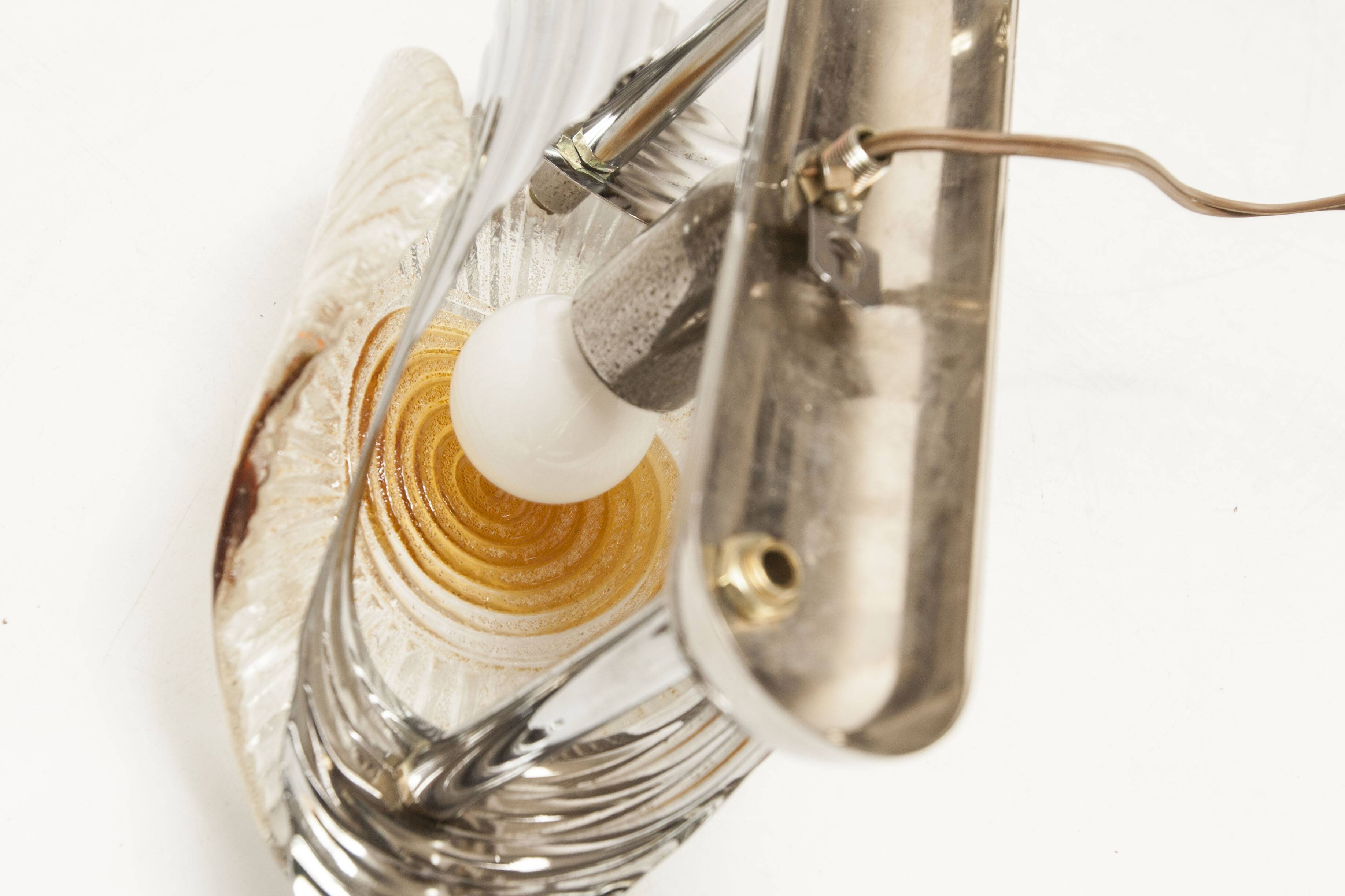 Rare Murano chrome sheet wall light 1960