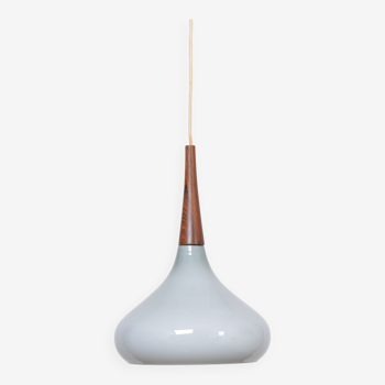 Vintage Danish Mid-Century Modern pendant Lamp in Opaline glass by Holmegaard