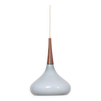 Vintage Danish Mid-Century Modern pendant Lamp in Opaline glass by Holmegaard