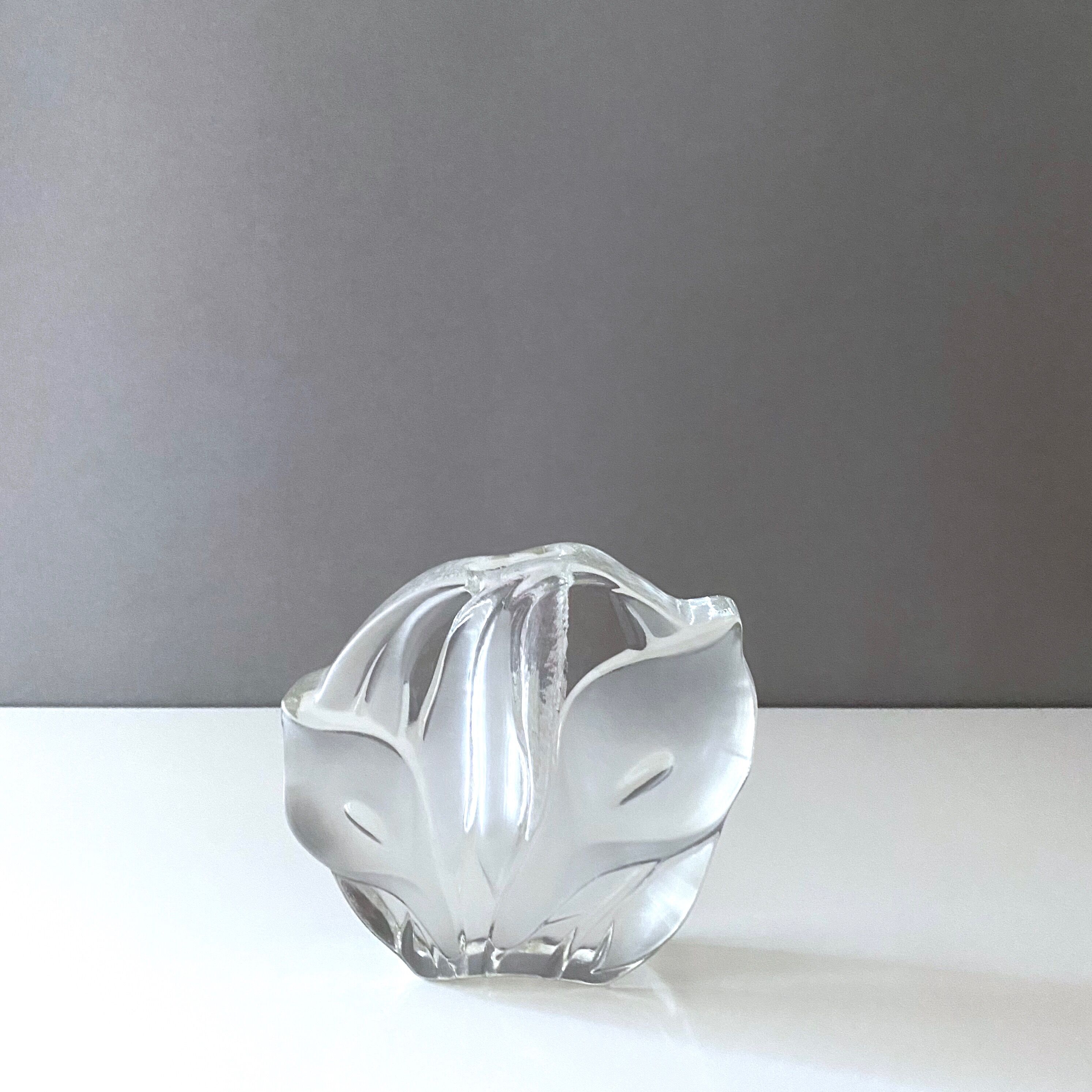 Mid century glass solifleur vase, block vase, walther glas germany