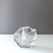 Mid century glass solifleur vase, block vase, walther glas germany