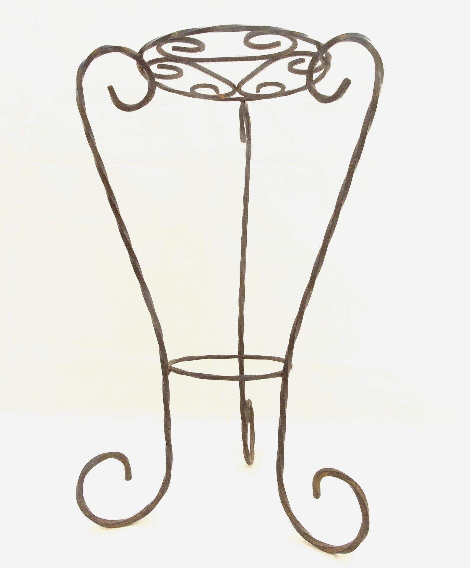 Sellette porte-plante en fer torssadé