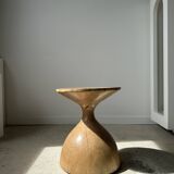 Solid wood side table (monoxyl) organic shape natural color