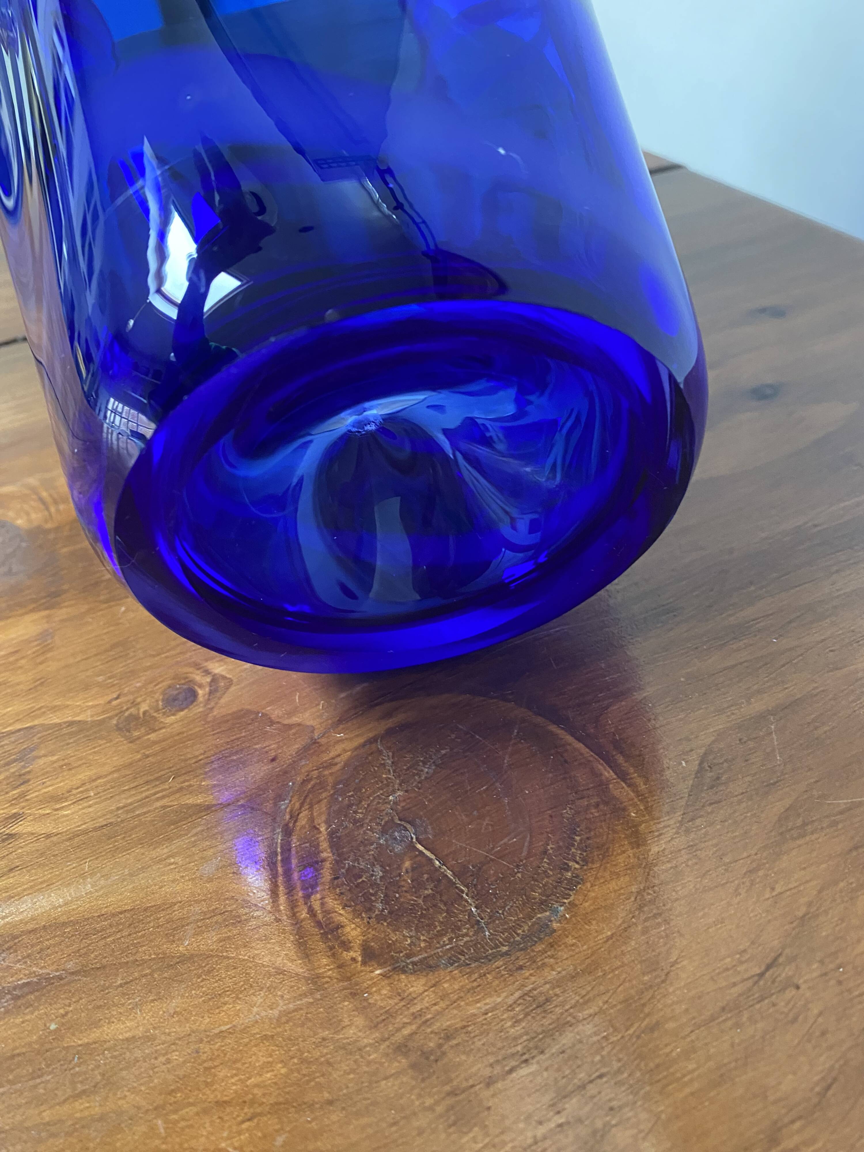 cobalt blue handkerchief vase