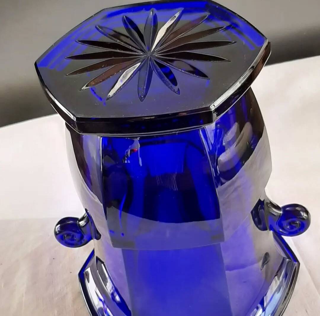 Seau a glacons verre bleu de bristol