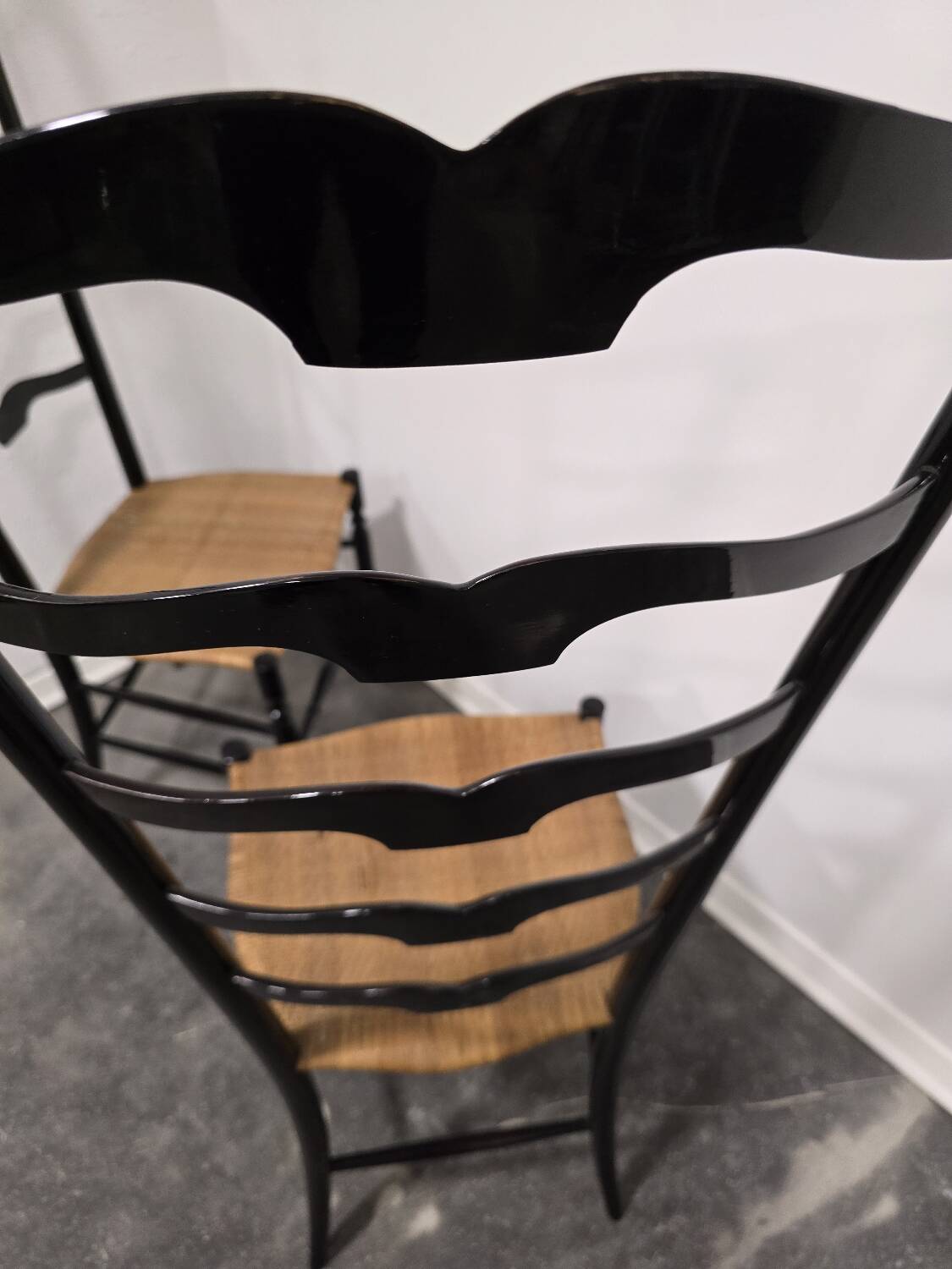 Chaises échelle Paolo Buffa pour Chiavari, Italie années 1950