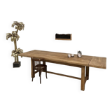 Large extendable solid oak farm table