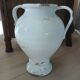 White glazed stoneware jar / pottery
