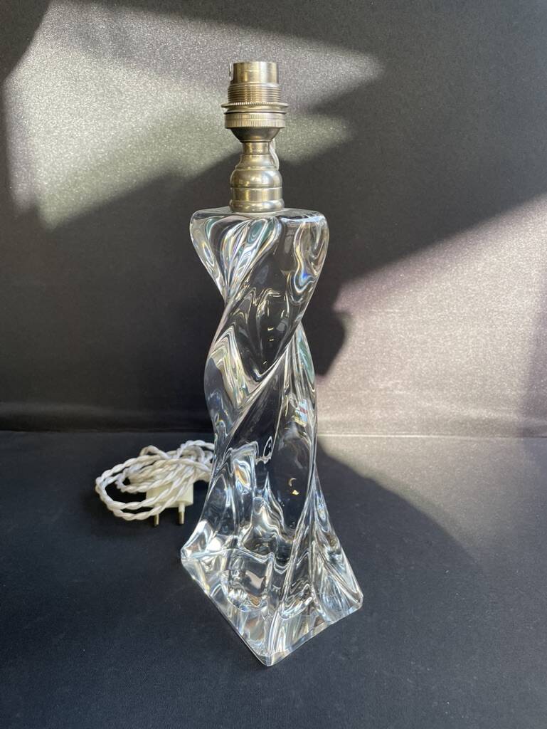 Pied de lampe cristal estampillé baccarat