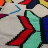 Multicolor white Kilim rug 225x135xcm