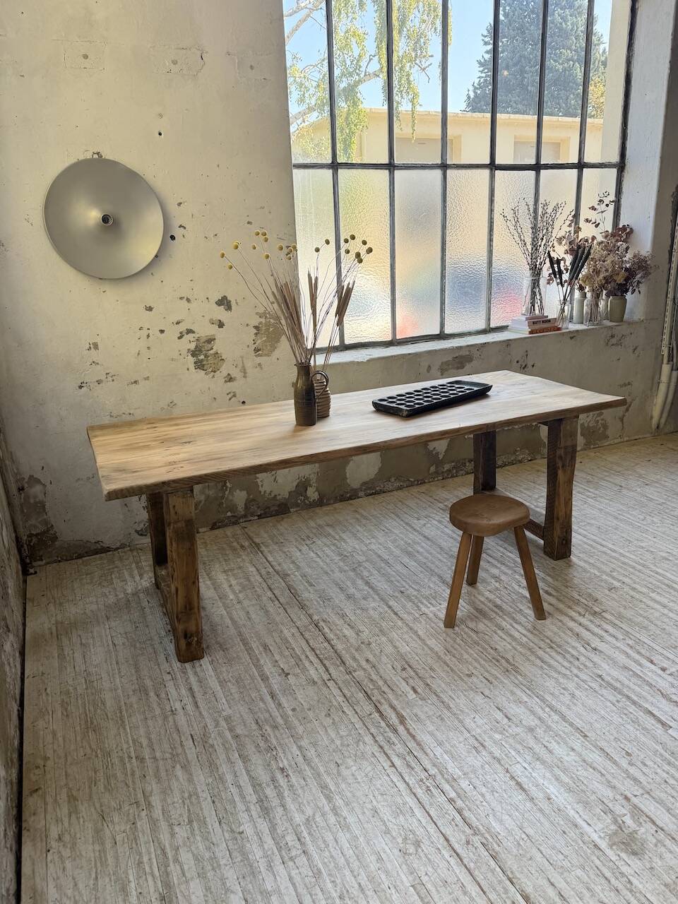 1950s pine farmhouse table 220cm