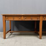 Large antique drapery fabric table