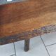 Table basse brutaliste vintage chêne massif