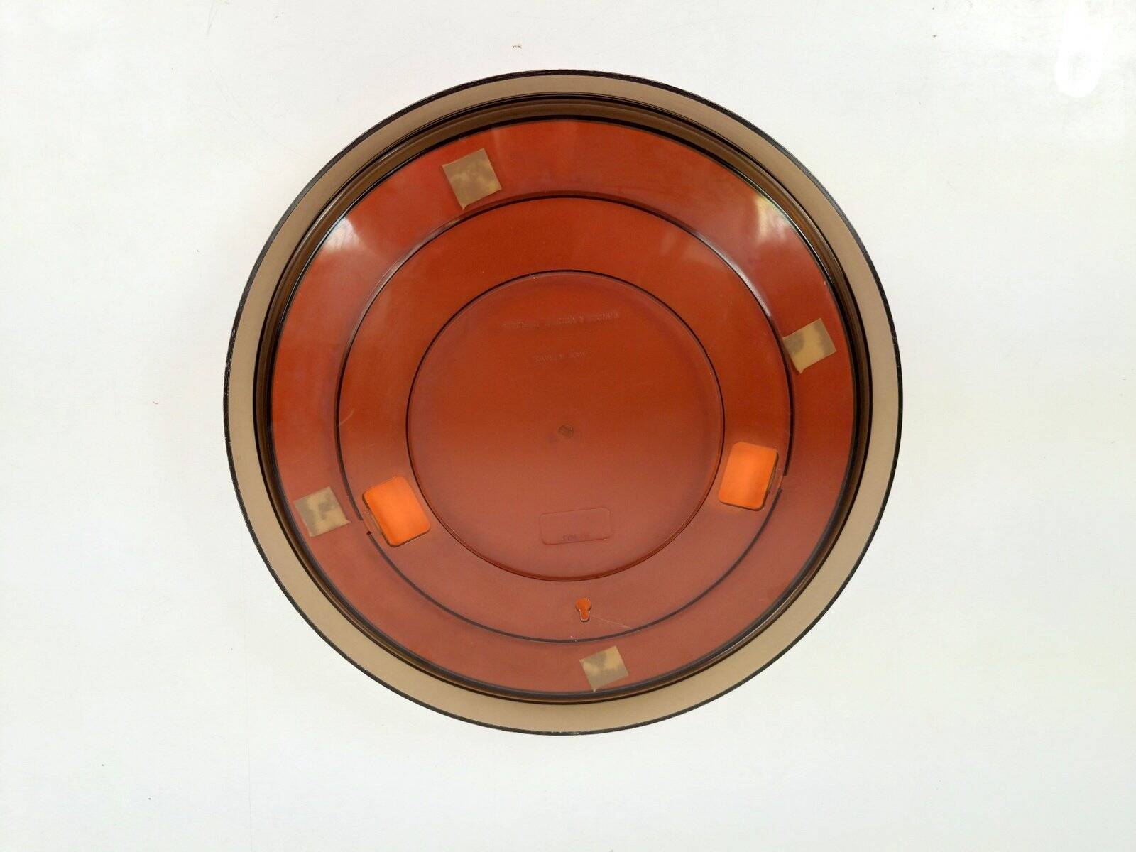 Vintage Round Smoked Brown Acrylic Mirror from Gilac, France, 1970s