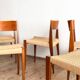 6 chairs by Poul Cadovius, walnut, with new seats, Mid Century.
