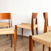 6 chairs by Poul Cadovius, walnut, with new seats, Mid Century.