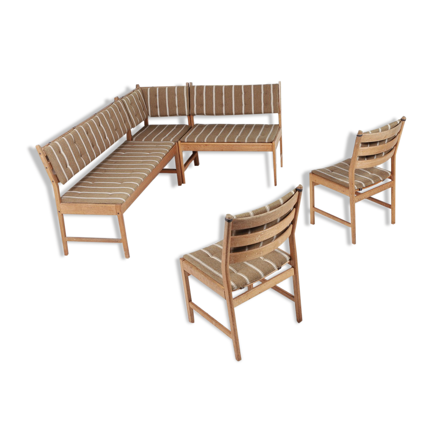Bench in 3 elements and pair of chairs by Kurt Østervig for KP Møbler Denmark 1960