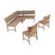 Bench in 3 elements and pair of chairs by Kurt Østervig for KP Møbler Denmark 1960