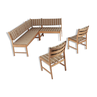 Bench in 3 elements and pair of chairs by Kurt Østervig for KP Møbler Denmark 1960