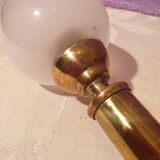 Paire d'appliques laiton et opaline design vintage