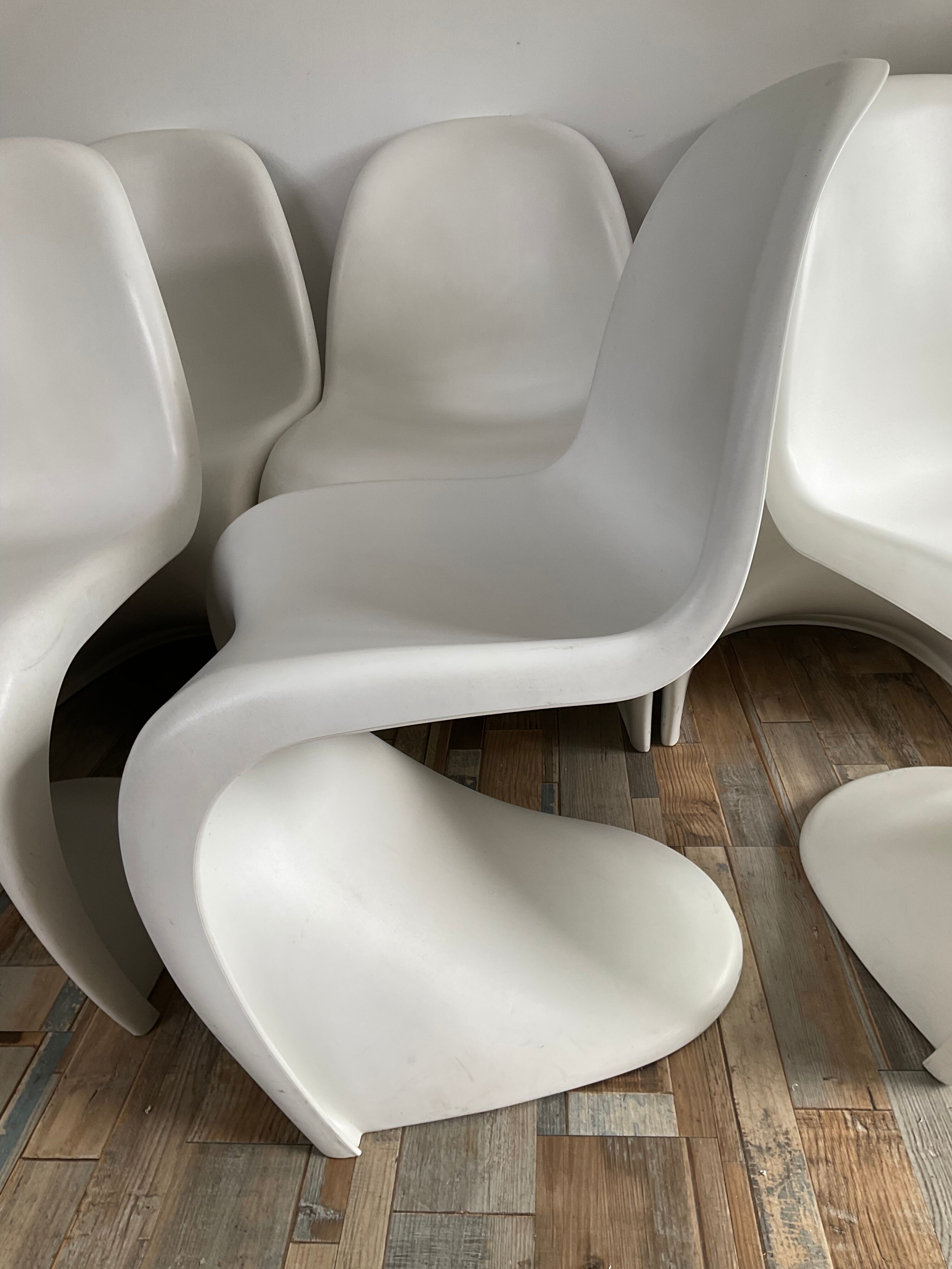 Series of 6 Verner Panton chairs for Vitra
