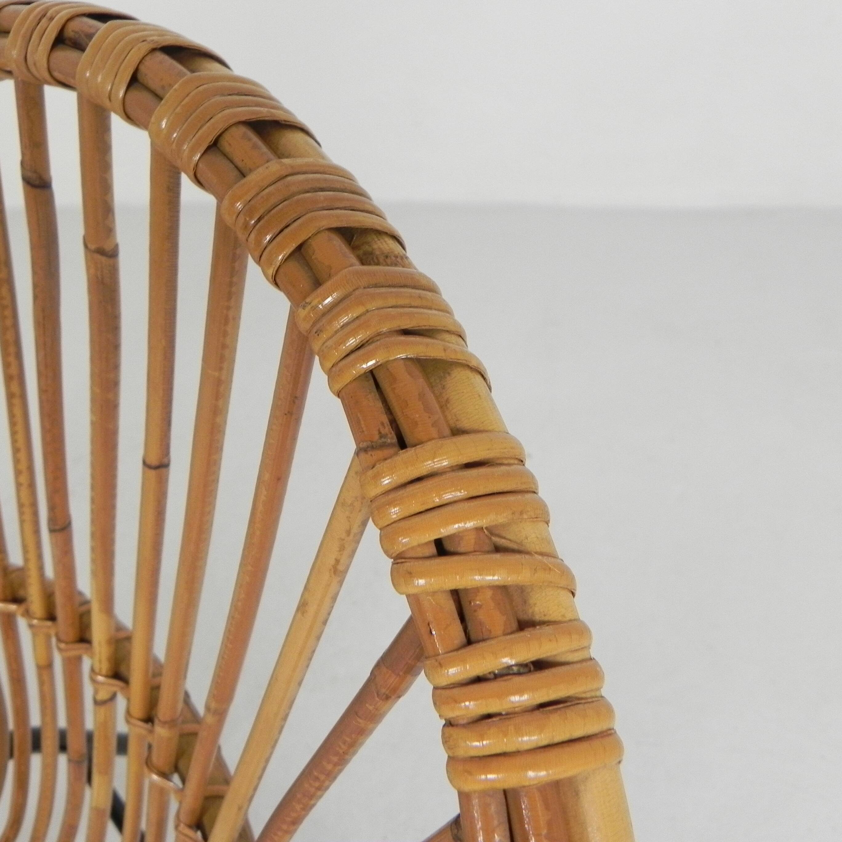 Vintage Rohe Noordwolde bamboo chair, 1960s
