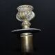 Lot of 2 antique brass and gilded bronze candle holders with acanthus decoration.