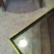 Vintage golden metal rolling dessert trolley