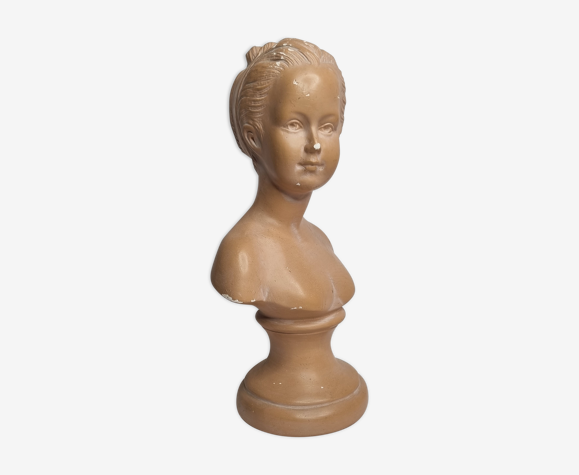Buste d'enfant d'après Houdon en plâtre patiné, 27 cm | Selency