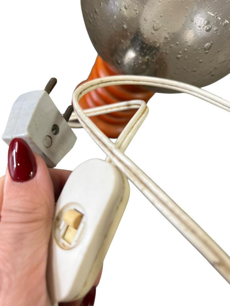 Lampe boule vintage orange / lampe de table