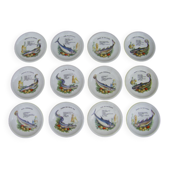 Twelve Porcelain Fish Plates