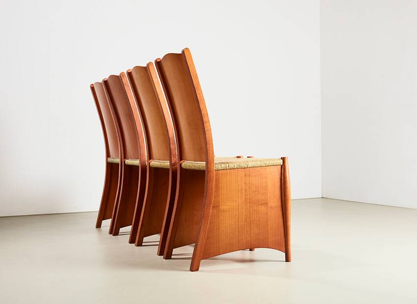 Philippe Starck Set of 4 Bob Dubois Dining Chairs for Driade Aleph Italy 1987