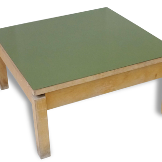 Table basse carrée formica kaki 1950 vintage rockabilly 50's coffee table #1