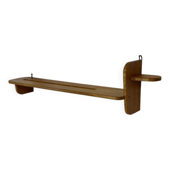 Vintage wooden wall shelve rack bookshelf in wood minimalist