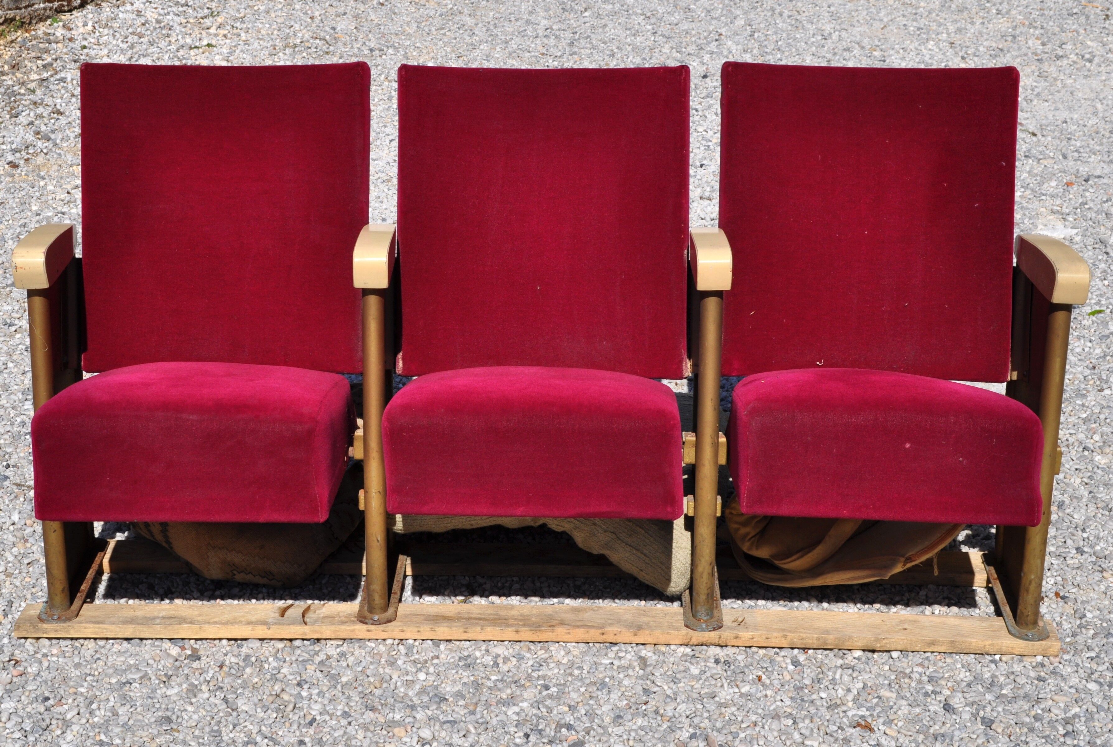 Vintage cinema bench 3 seats
