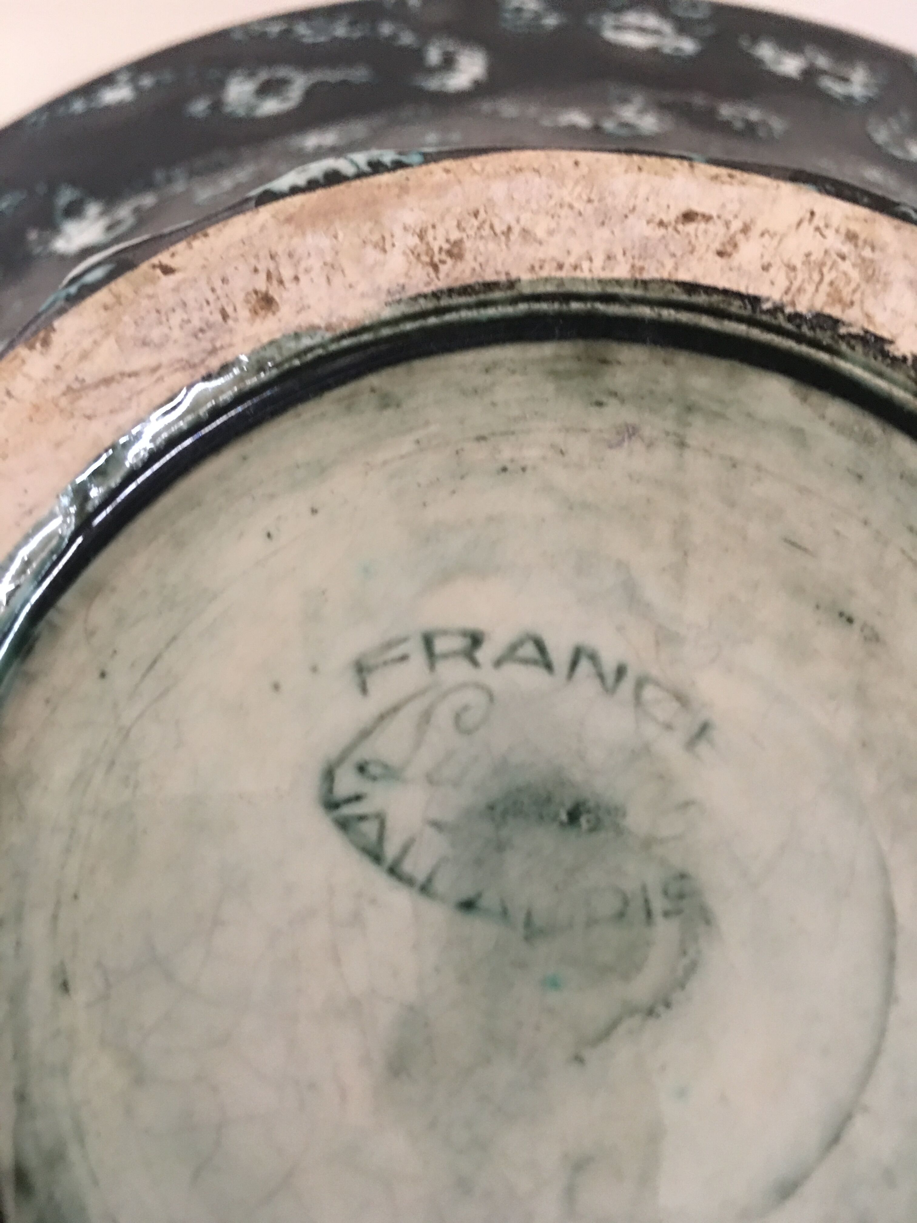 Vallauris ceramic cup signed Lunetta