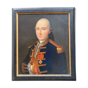 Huile sur toile portrait militaire