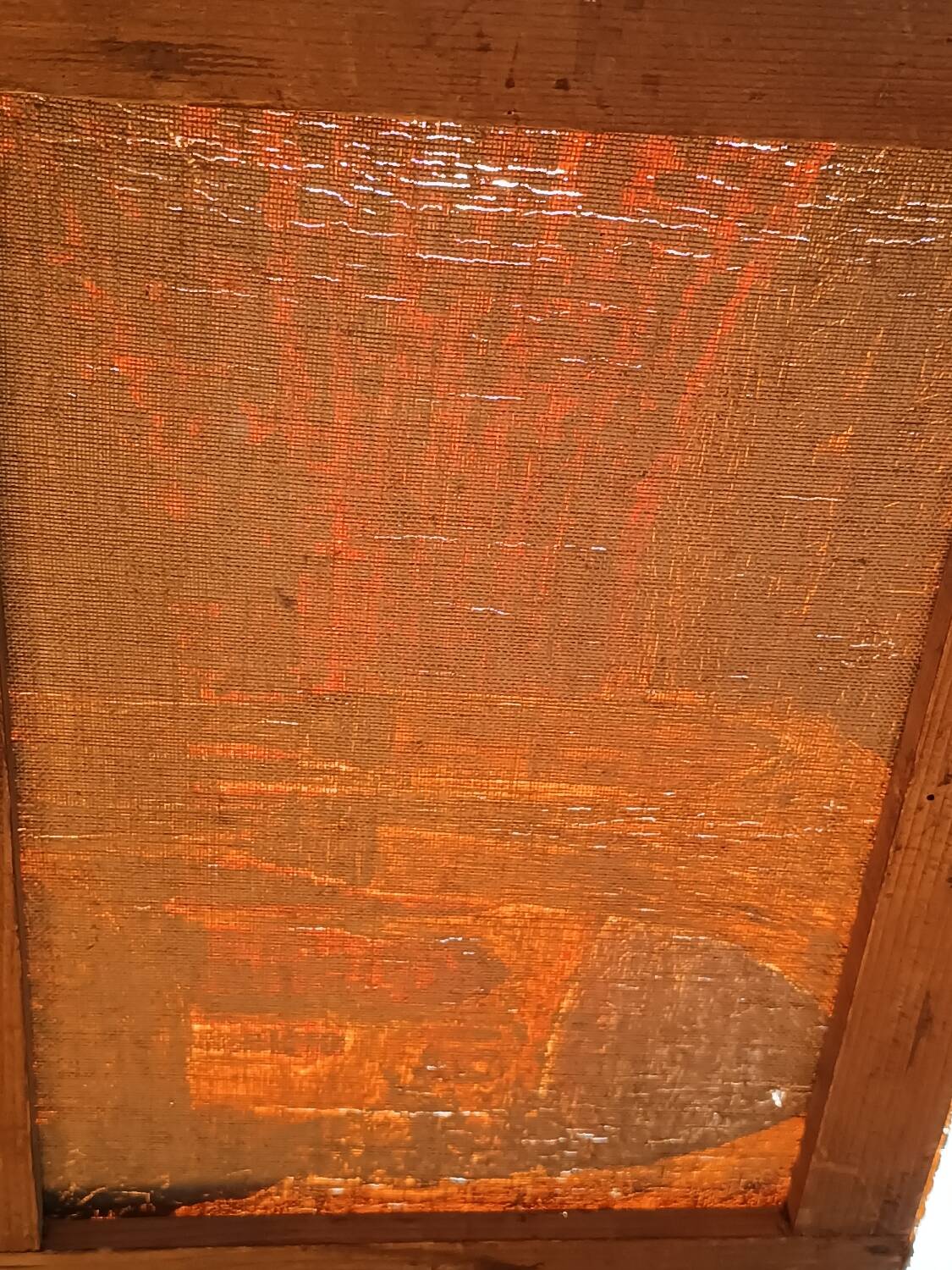 Oil painting on canvas of the courtyard of the pasha's mosque in Oran 1948