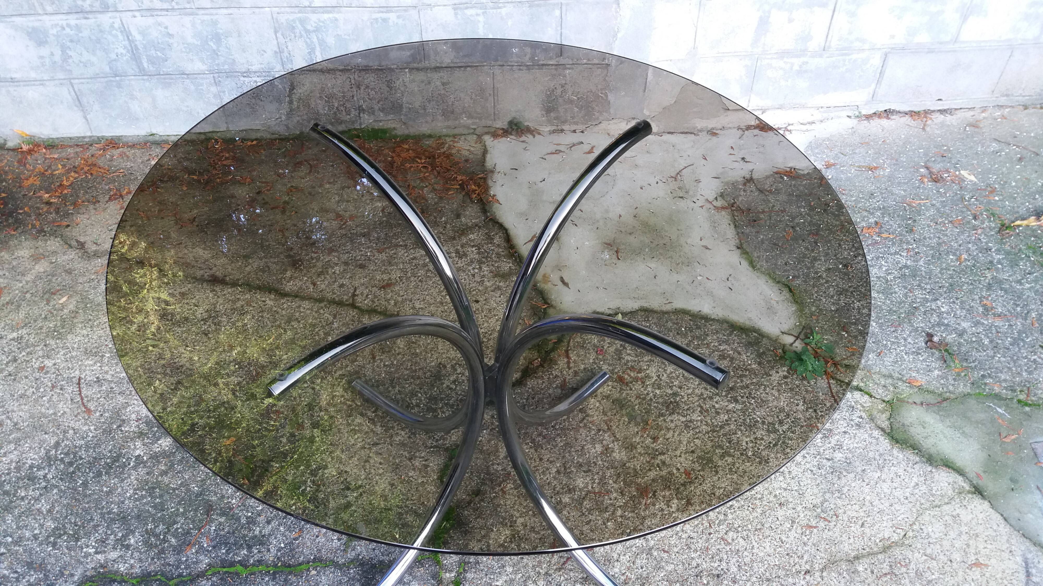 Glass and chrome round table