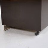 Mb16 brown lacquered chest by luigi caccia dominioni 70's azucena editor