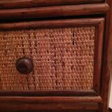 Commodity in rattan 5 drawers