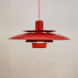 Red vintage Jeka Metaltryk lamp - Danish Modern Design
