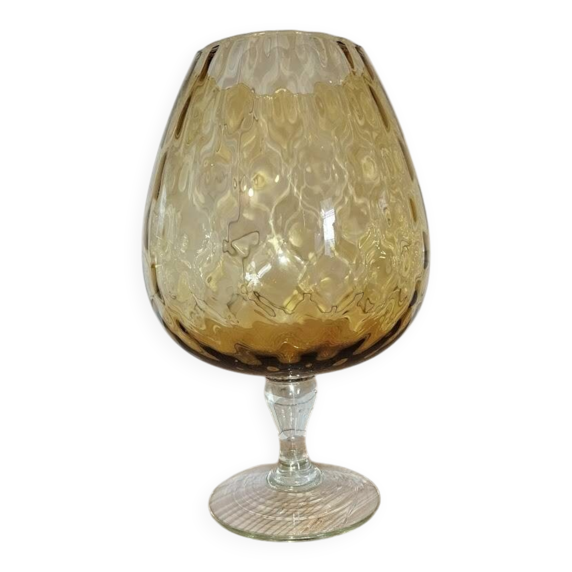 Empoli vase in amber blown glass – Italy, 1960s