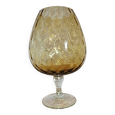Vase Empoli en verre soufflé ambré – Italie, années 60